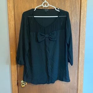 Love + Haight Black Chiffon Top